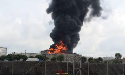 Fuego en la Refinería del Puerto Petrolero