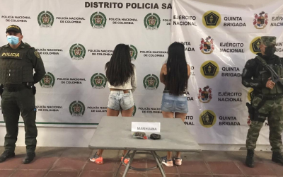 Dos mujeres capturadas con droga  en San Gil