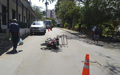 Abuelo peatón arrollado en Piedecuesta