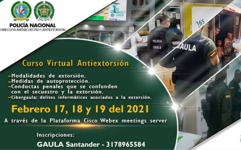 Únase al curso virtual antiextorsión