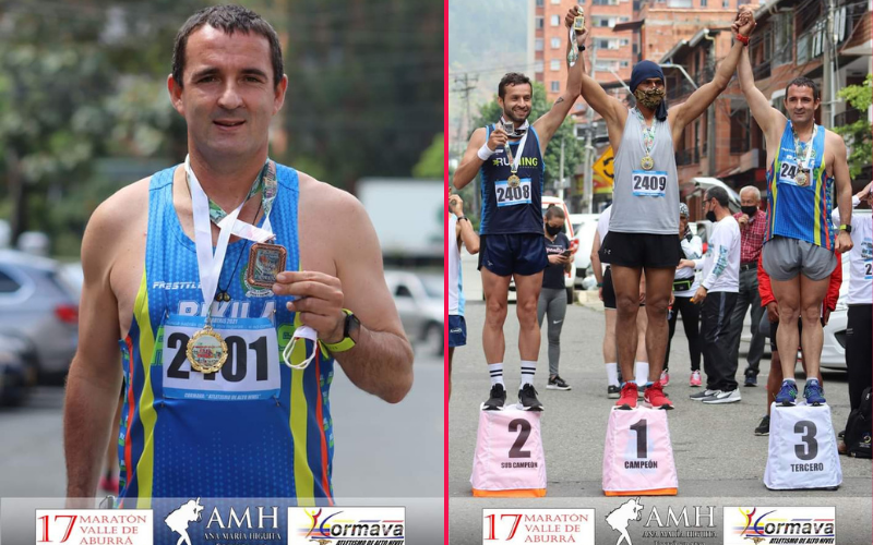 Santander en el podio de maratón del Valle de Aburrá