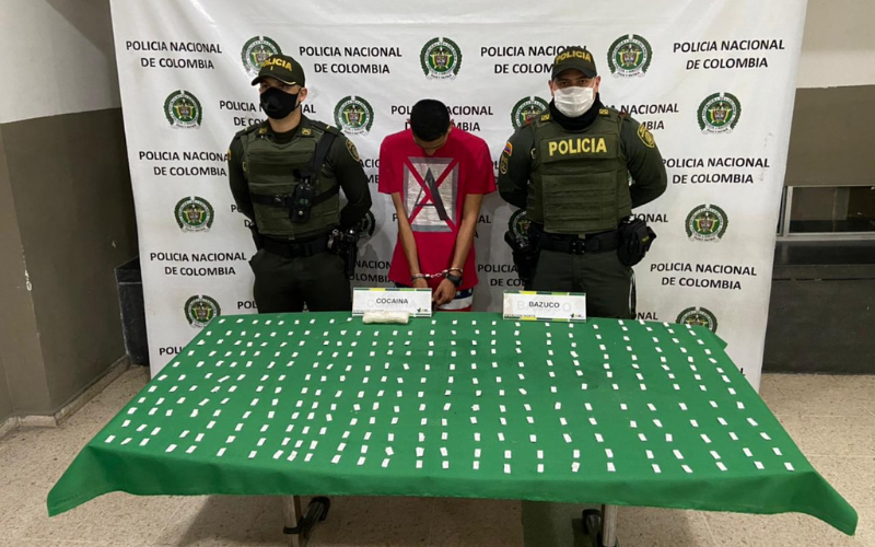 ‘Joel’ cargaba sus 600 dosis de bazuco y base de coca