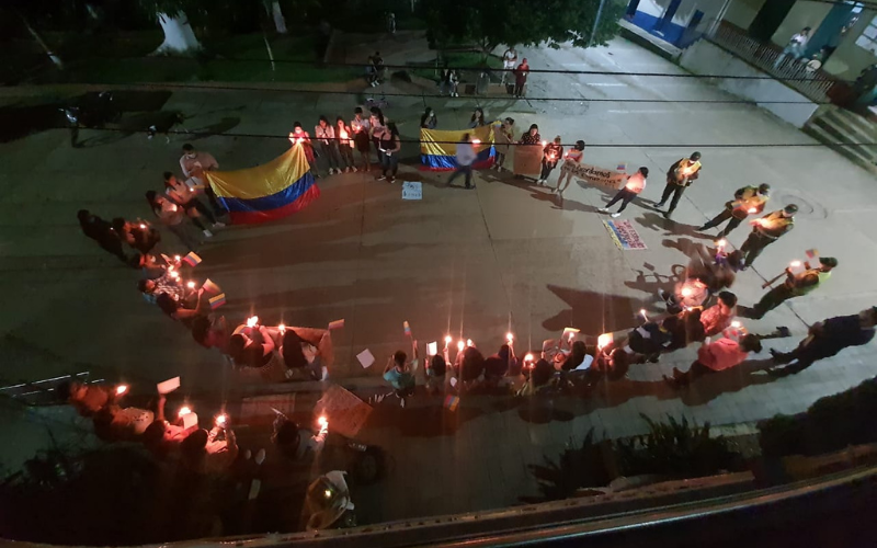 Bucaramanga, Girón, Chima y Málaga se manifestaron con paz