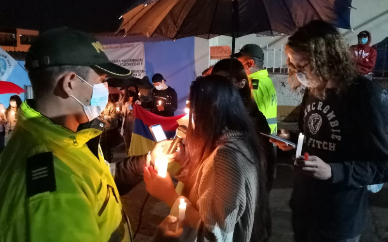 Bucaramanga, Girón, Chima y Málaga se manifestaron con paz