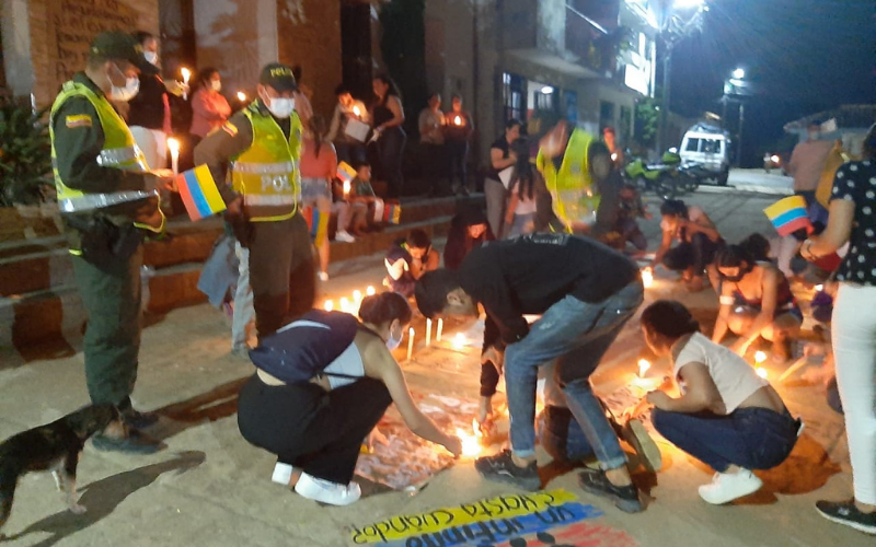 Bucaramanga, Girón, Chima y Málaga se manifestaron con paz