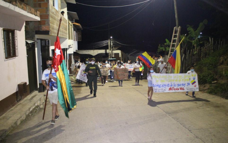 Bucaramanga, Girón, Chima y Málaga se manifestaron con paz