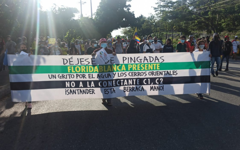 En imágenes: Así transcurrió la manifestación en Floridablanca