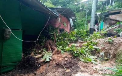 Casas afectadas por derrumbe en Barrancabermeja