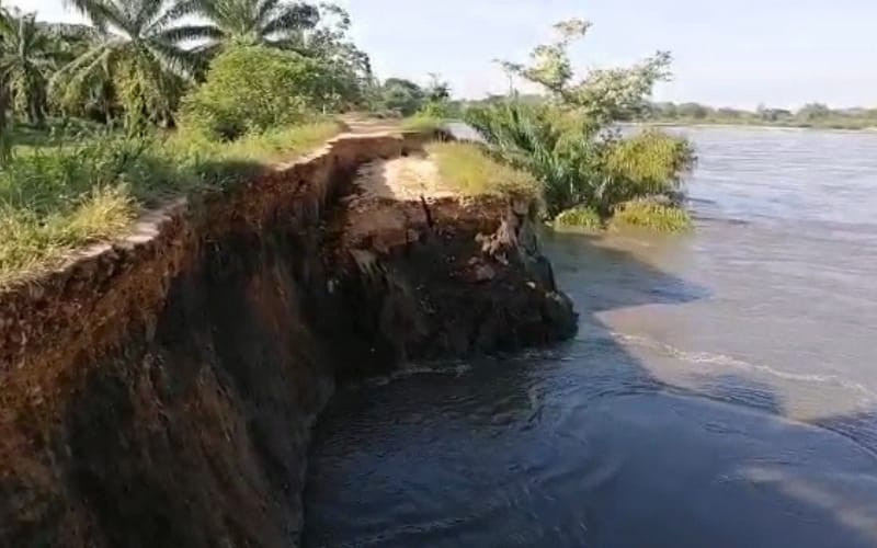 Calamidad pública en Puerto Wilches por erosión de dique