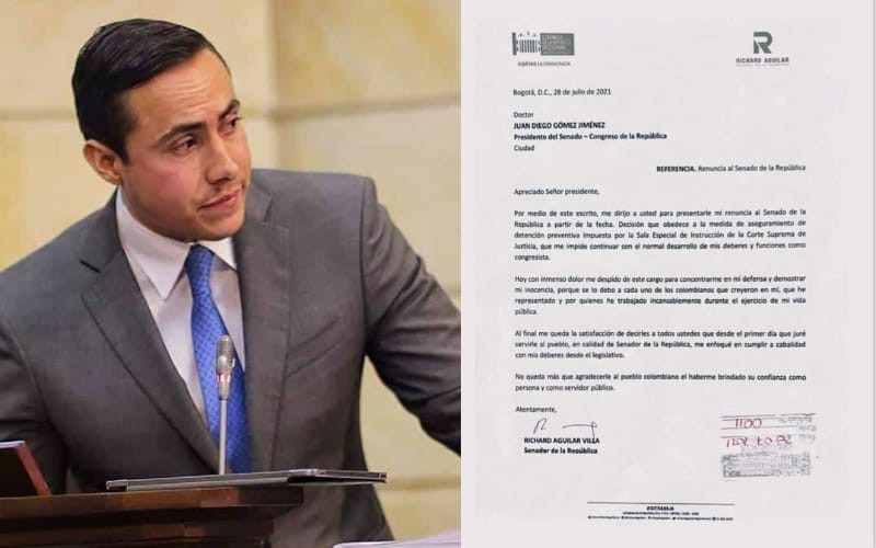 Luego de su captura, Aguilar renunció al Senado