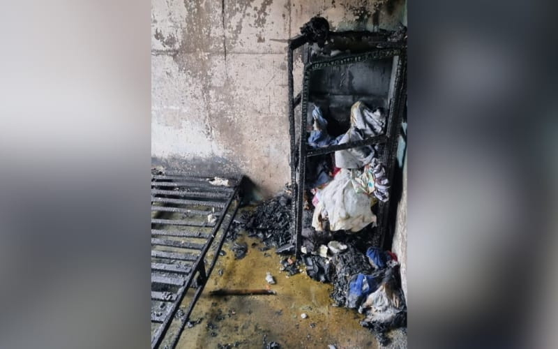 Apartamento totalmente afectado por incendio en el Norte