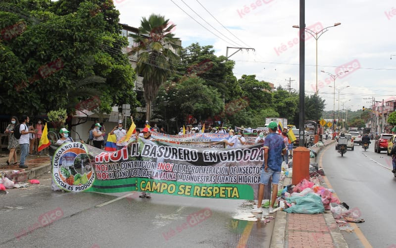 Vereda Chocoa protestó contra proyecto de relleno sanitario