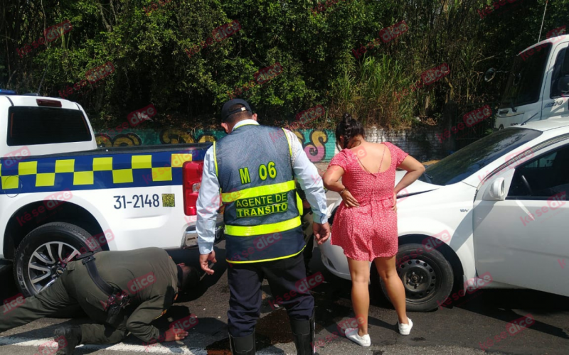 Policía lesionada en accidente en sector La Españolita