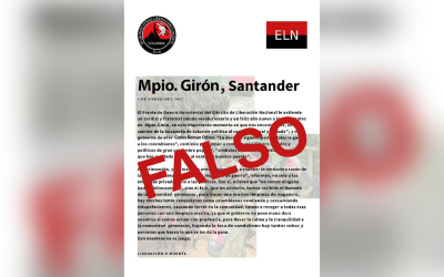 “Panfletos del Eln en Santander son falsos”: Autoridades