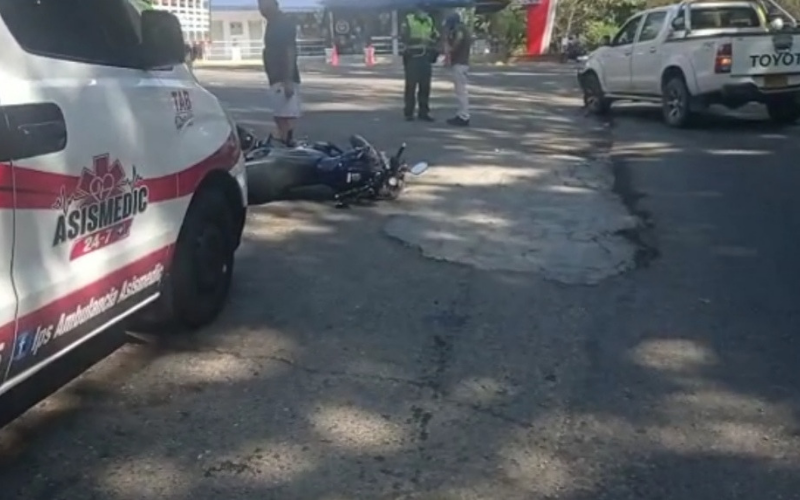 Motorizado lesionado en la vía que conduce a San Gil