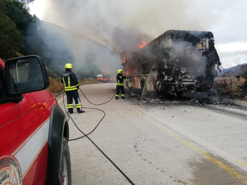 Se incendió bus en el municipio de El Cerrito