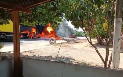 Tres camiones quemados por el Eln en Pailitas, Cesar