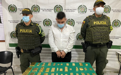 Incautan en Santander más de 36 kilos de oro en lingotes