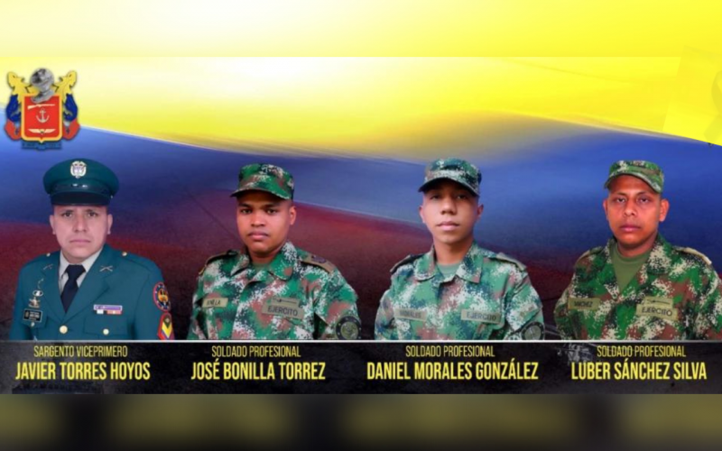Cuatro militares asesinados en campo minado en Meta