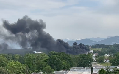 Emergencia por incendio en aeropuerto de Ginebra, Suiza