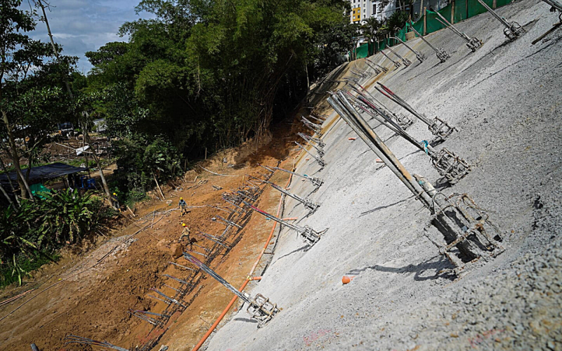 Muro de contención en Fátima avanza en 89 por ciento