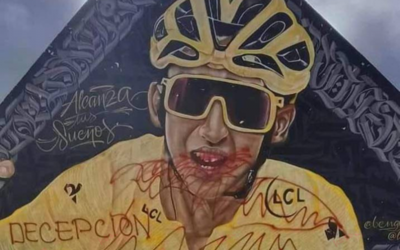 Vandalizaron muro artístico de Egan Bernal en Zipaquirá