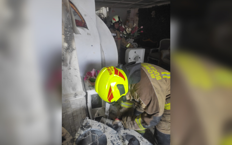 Conato de incendio en floristería del parque Romero