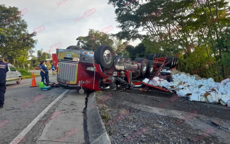 Conductor muerto por volcamiento vía Vado Real – Santana