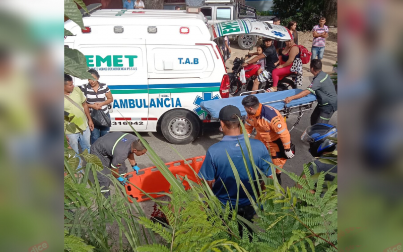 Motorizado en grave estado por choque vía a Colorados