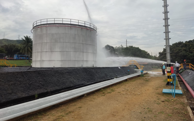 Incendio en un tanque de una planta de gas en Chimitá