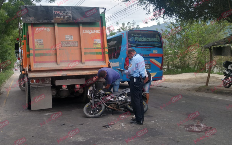 Motorizado accidentado cerca del Parque Industrial