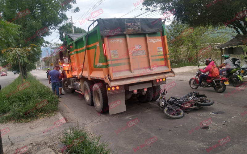 Motorizado accidentado cerca del Parque Industrial