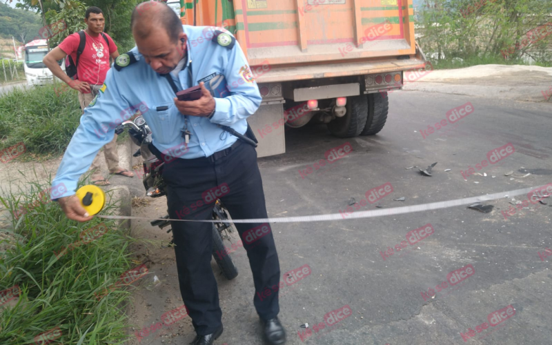 Motorizado accidentado cerca del Parque Industrial