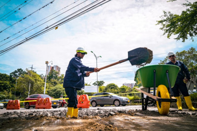 Inician obras de pavimentación en Lagos, Floridablanca