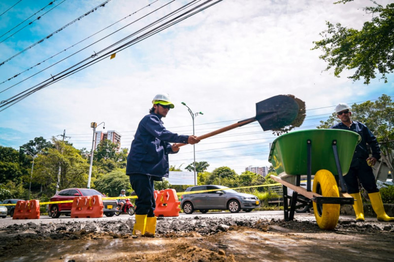 Inician obras de pavimentación en Lagos, Floridablanca