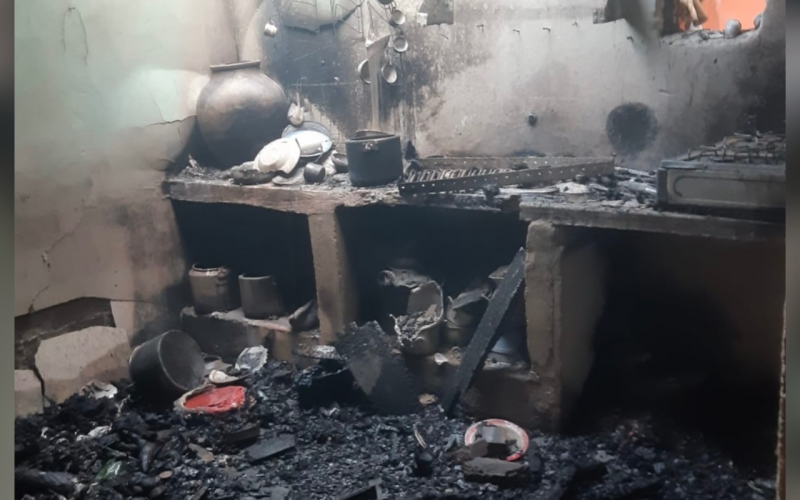 Vivienda fue consumida por el fuego en El Playón