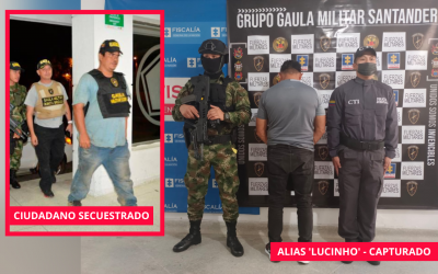 Capturan a ‘Lucinho’, involucrado en un secuestro en Santander