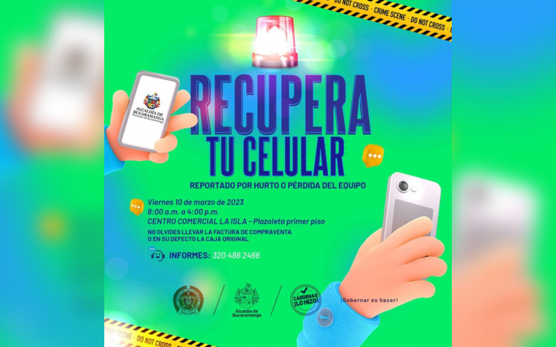 ¡Recupera tu celular! Jornada de entrega de móviles hurtados en Bucaramanga