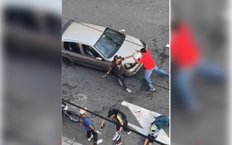 Violencia en las calles de Bucaramanga: Conductor atropella a limpiavidrios tras ser agredido.