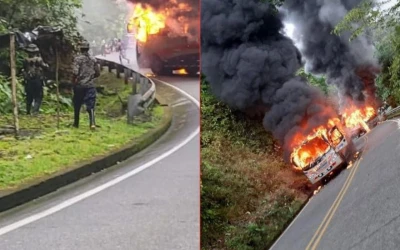 Ataque del Eln Provoca Inquietud en Tadó, Chocó tras Incendiar Buses de Pasajeros