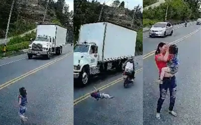En Video: Milagro en vía nacional Antioqueña: Niña sobrevive tras ser atropellada por varias motos