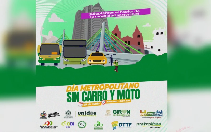 Día Metropolitano sin carro y moto este 27 de junio de 6:00 am  6:00 pm