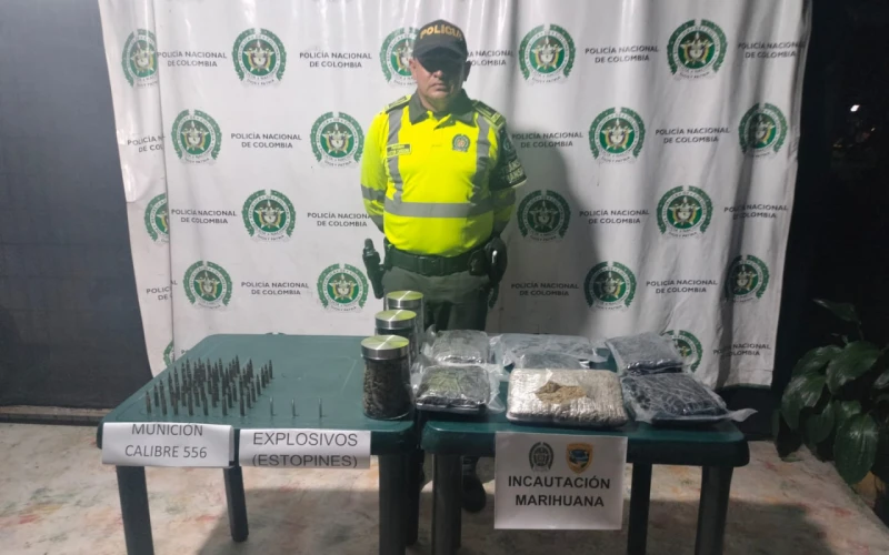 Gran incautación de marihuana y material de guerra en Santander