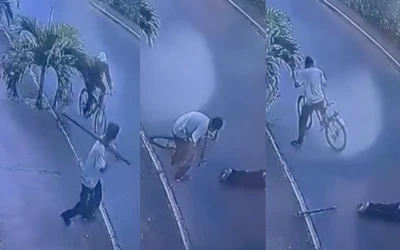 En video: Presunto ladrón mató a ciclista tras ocasionarle un brutal golpe con un tubo metálico