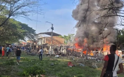 Emergencia en Timba- Cauca: Carro Bomba destruye subestación policial y deja víctimas mortales