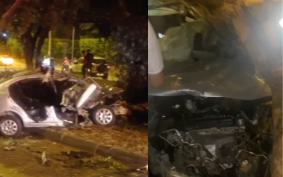 Bomberos rescatan a un hombre atrapado en un vehículo tras accidente en la Vía Piedecuesta-Bucaramanga