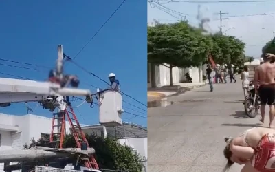 En video: Hombre pierde la vida al recibir descarga eléctrica mientras laboraba en un poste en Valledupar