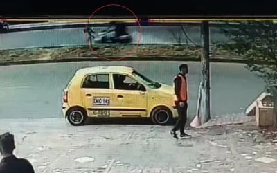 En video quedó registrado el accidente de tránsito que causó la muerte de Jeffrey en la vía Girón