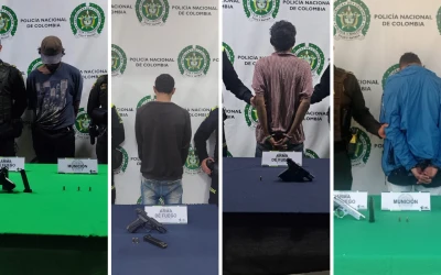 Capturados cuatro extranjeros con armas de fuego ilegales en Bucaramanga