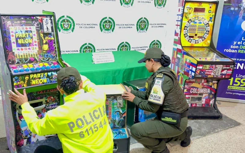 Operativo en Bucaramanga deja tres capturados y máquinas "tragamonedas" incautadas